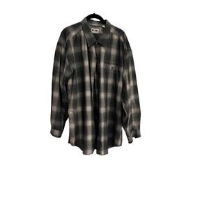 J T Beckett Men's Plaid Shirt, LS, XLT 17.5 Neck 34 Sleeve, Black/Light Tan